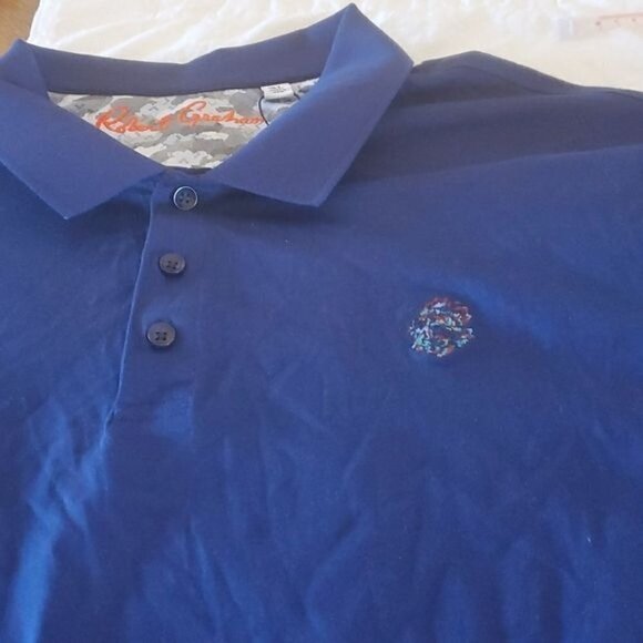 Robert Graham Stone Trail Logo Short Sleeve Navy Sz. XL Polo Golf Shirt - Picture 4 of 16